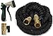 Garden Hose, 50 Ft, Heavy Duty Expanding Water Coil Flexible Expandable Retractable Collapsible Shrinking Hoses Strongest Lightweight Solid Brass Fittings. For Grass Dock Warehouse Gardner Plants