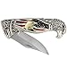 Patriotic Eagle Head And USA Flag Folding Knife With Presentation Case