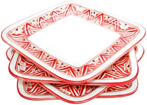 Le Souk Ceramique NJ37 Stoneware Square Plates, Set of 4, Nejma