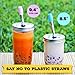 BOBA FIDE Stainless Steel Boba Straws - 9.4” & 8.5” Long, Safety Silicone Tips & Brushes in 2 Travel Cases Included, Angled Tip Extra Wide Bubble Tea Milkshake Straws, 4 Reusable Metal Straws