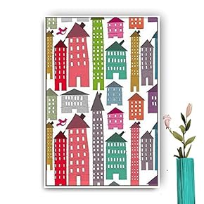 Framed Canvas Wall Art for Living Room, Bedroom Abstract House Canvas Prints for Modern Home Decoration Ready to Hang - 16"x24" inches