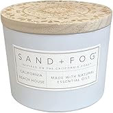 Sand + Fog Scented Candle - California Beach House – Additional Scents and Sizes – 100% Cotton Lead-Free Wick - Luxury Air Freshening Jar Candles - Perfect Home Decor – 12oz
