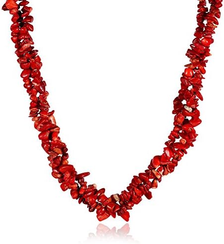 Occidental Creative Retro Wind Natural Rainbow Red Coral Jewels Necklace