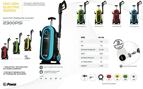 Power Pressure Washer 2300 PSI Electric | Brushless Induction Technology | The Next Generation of Pressure Washer | 3X More Lifespan | Ultra Low Sound | New Design | Power Efficient (Yellow) - Thumbnail 6
