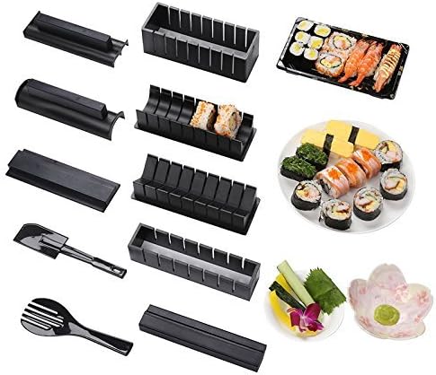 Home Sushi Maker Kit, 10 Pieces Complete Home Sushi Making Kit Kitchen DIY Simple Cook Set Rice Mold Set