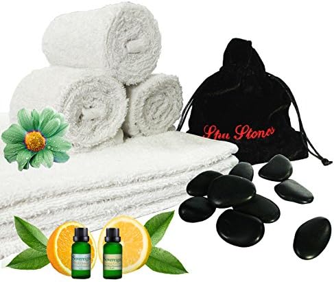 Sovereign Towel & Massage Stone Accessory Set With 2 Free Vials of Essential Oil