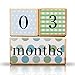 Natural Solid Wood Milestone Age Blocks (Multi-Color), Baby Age Photo Blocks