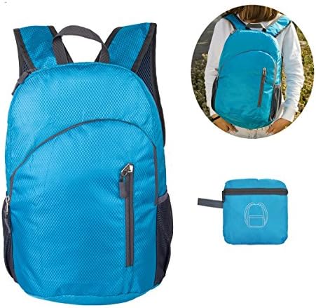 PIKOVIC Lightweight Packable Foldable Backpack - Durable Nylon Travel Hiking Backpack for Women,Girls,Boys Small Kids Backpack Daypack for Camping Outdoor Little Bag (Blue)