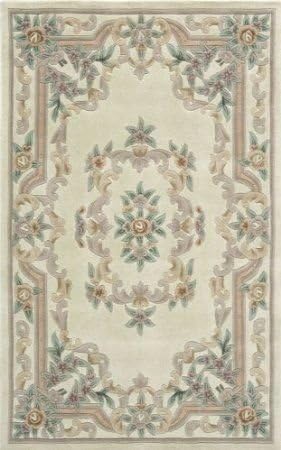 Rugs America European Rectangle Area Rug 5'x8' Ivory New Aubusson Collection