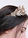 fxmimior Handmade Bridal Wedding Crown Leaf Headband Women Crystal Tiara Headpiece (GOLD) (gold)
