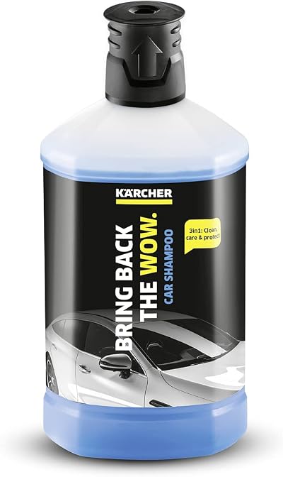 Kärcher 3-in-1 Car Shampoo Plug and Clean Detergent 1L Pressure Washer
