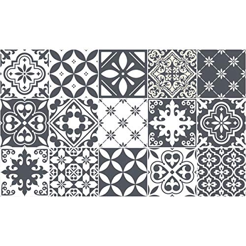 Ambiance Sticker Adesivi Autoadesivi, Decorazioni Murali, Adesivi per Piastrelle per Bagno e Cucina Nuance de Gris Romantique - 15 Piastrelle Adesive 20 x 20 cm