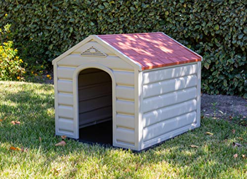 Internet's Best Outdoor Dog House - Comfortable Cool Shelter - Great for Small Dogs - Durable Plastic Design - Home Kennel - Indoor or Outdoor Use - Small