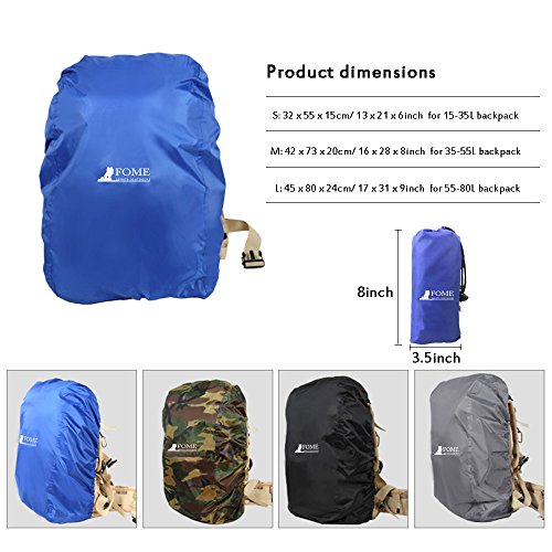 FOME Backpack Rain Cover, Sports|Outdoors Nylon Waterproof Backpack Rain Cover Rucksack Water Resist Cover for Hiking Camping Traveling Outdoor Activity