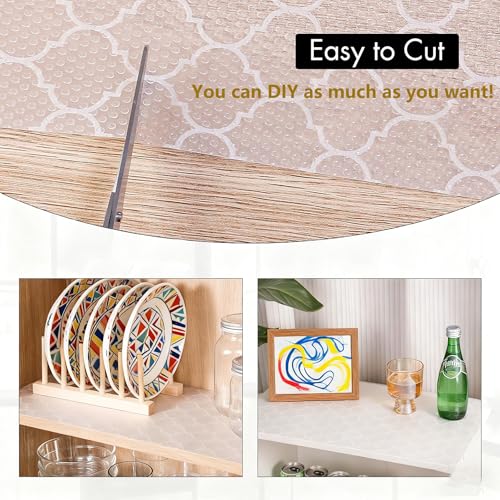 Shelf Liner for Kitchen(45×500cm) Non Adhesive Drawer Mats,Non-Slip Food Grade EVA Drawer Liner waterproof and oilproof cabinet liner for Shelf, Refrigerator, Counter Top, kitchen cabinets and Desk