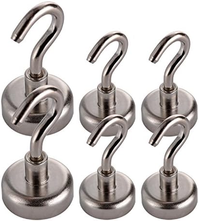 Heavy duty magnets, Magnetic Hooks 25 Pounds and 44 Pounds Pull Force Magnet Bases used for-Neodymium Indoor/Outdoor Magnet Hook , multi purpose Neodymium Magnets declutter your space-Warmtaste
