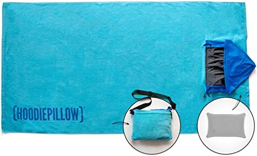 Amazon Com Hoodiepillow Hooded Beach Towel With Inflatable Pillow