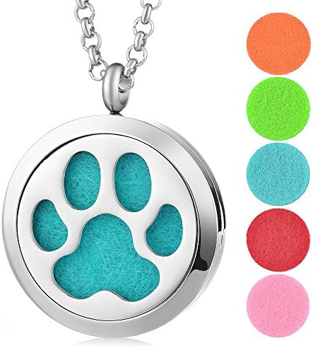 Garden Charms Essential Oils Diffuser Magnetic Locket 316L Stainless Steel Aromatherapy Diffuser Locket Pendant Jewelry with Free Chains and 5pcs Felt Pads (GCVA270)