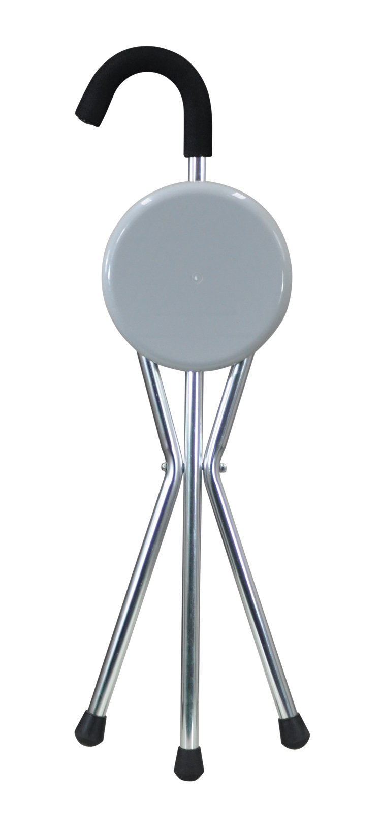 Aidapt Lightweight Folding Walking Stick with Seat - Comfortable, Portable Mobility Aid - Durable Aluminum, Foam Handle, Non-Slip Feet - 100kg Max Weight