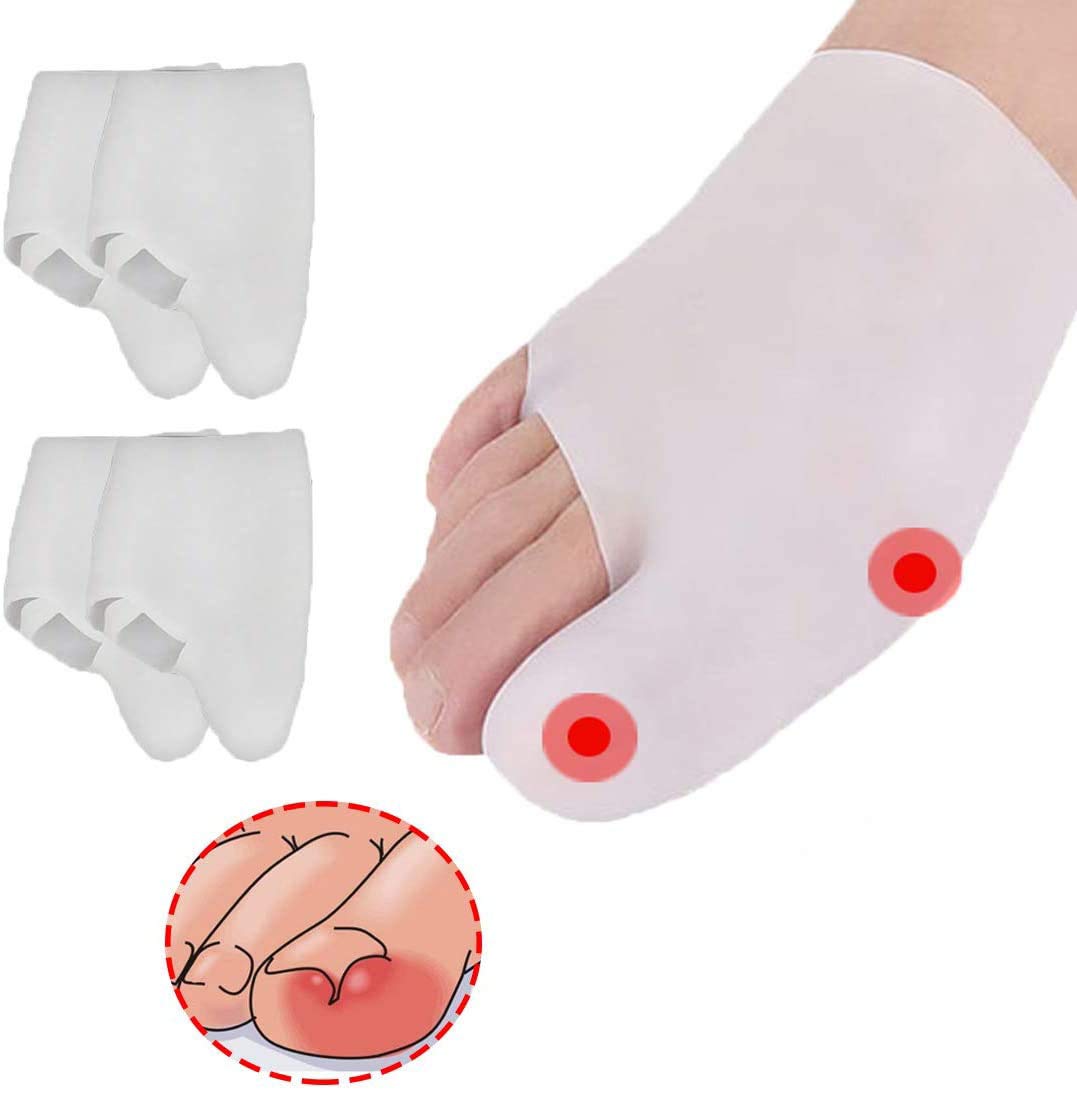 Gel Big Toe Cap, Bunion Cushions, Forefoot Pads, Multifuntion for Reliving Bunions Pain, Blisters, Calluses, Nail Missing - 4 pcs Forefoot Pads for Women and Men.