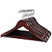 FloridaBrands Wooden Dress Hangers, Mahogany Wood Suit Clothes Hangers with High Grade Extra Smooth Finish & Chrome Hook to Organize Your Wardrobe - (Pack of 16)