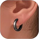 PROSTEEL Huggie Earrings for Women, Small Cartilage Hoop Earrings Women Mens in Black/Silver/14K Gold, Versatile Size in 7~16mm Hoop Earring Jewelry