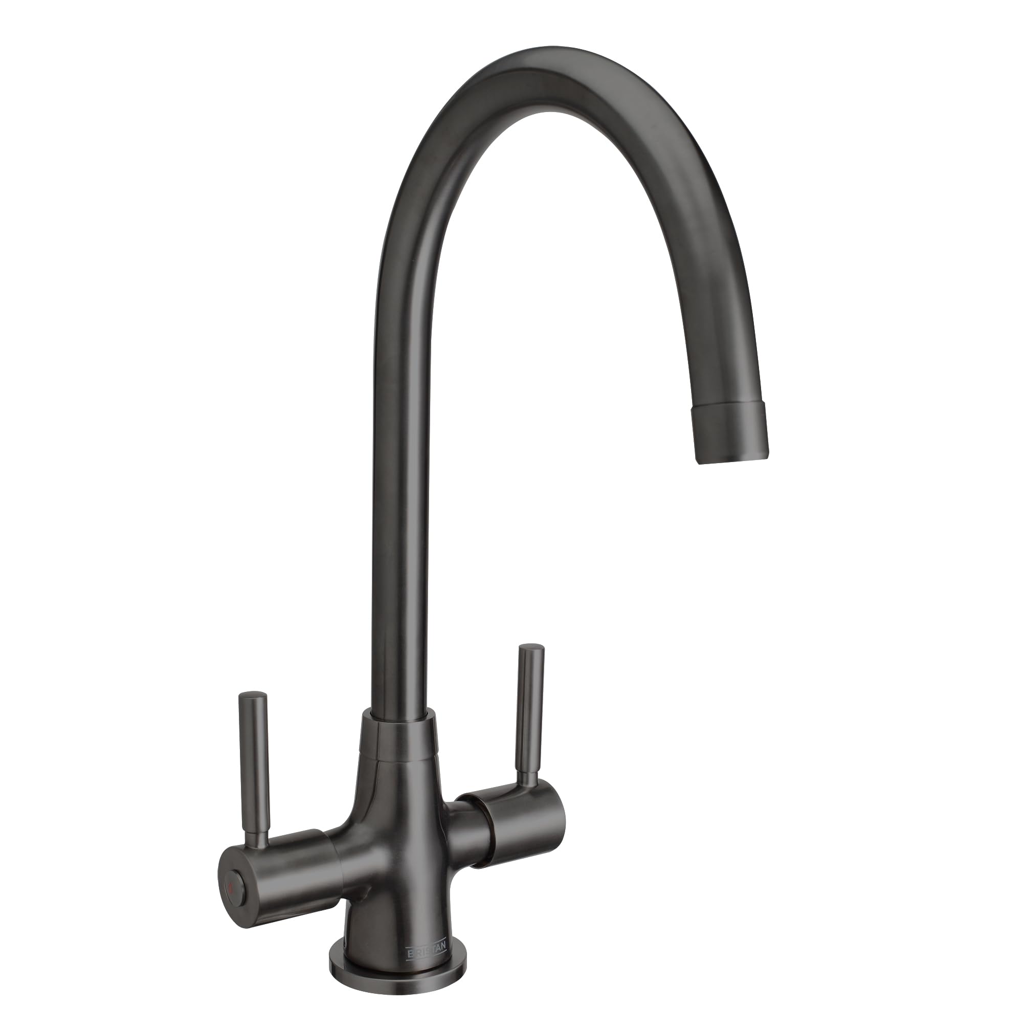 Bristan Monza Kitchen Tap - Swivel spout, Two Lever EasyFit Gun Metal Kitchen Sink tap, MZ SNK EF GM — image 1