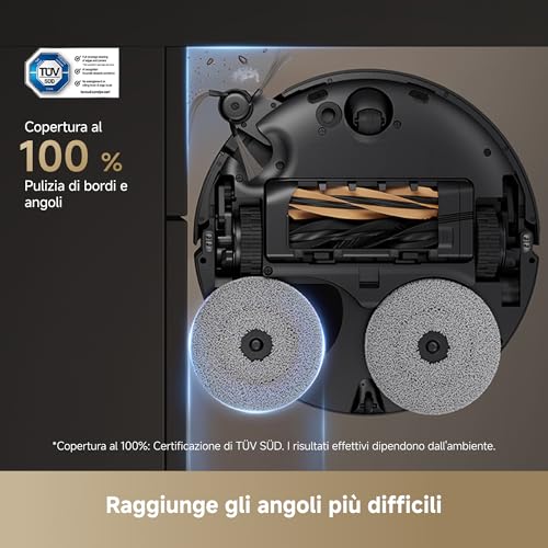 X50 Master Robot Aspirapolvere con Stazione Base Compatta da 24,9 cm, Stazione Base 8 in 1, Sistema di Superamento Ostacoli Efficace, Aspirazione Fino a 20.000 Pa, Spazzola Antigrovigli