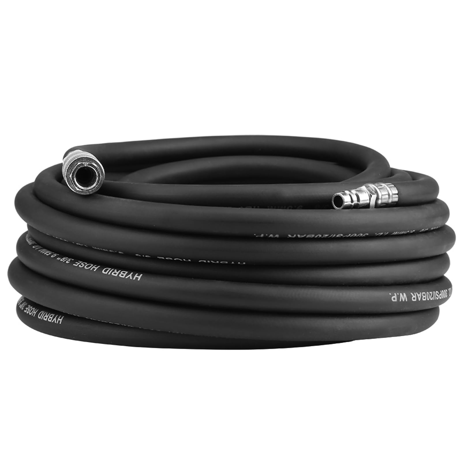 Professional PVC Compressed Air Line Hose, 15m Length, 900 PSI, Flexible, with 5 Pneumatic Connectors, for Tyre Applications