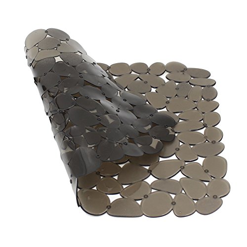 Quable Sink Drainer Mat,Kitchen Sink Mat Protector PVC Protects Glass Pebble Brown (3 PACK)