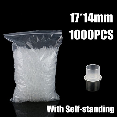 Tattoo Ink Caps Small - 1000PCS Disposable Plastic Tattoo Ink Cap with Base Tattoo Cups for Tattoo Ink, Tattoo Supplies, Tattoo Kits (1110mm) - Thumbnail 6