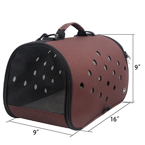 petsfit transportín para mascotas de 16 x 9 x 9 pulgadas eva, transportador para mascotas de lados suaves, transportador para gatos, transportador para hurones, transportador para conejos solo para mascotas pequeñas