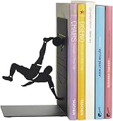 Balvi Metal Bookend Bicycle Kick Black Soccer Player Design view 1