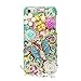 Spritech(TM) Bling Clear Phone Case For Iphone 7 Plus/Iphone 8 Plus 5.5inch,3D Handmade Green Yellow Crystal Green Butterfly Accessary Design Cellphone Hard Cover