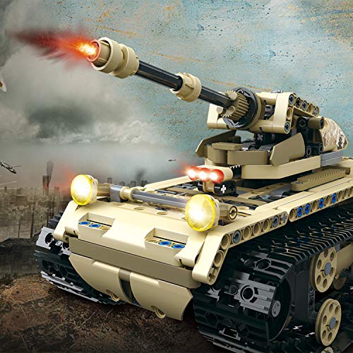 MOTION Kids Intellectual Development Educational Remote Control Building Block Military Tank2 Bricks STEM Toys Kit