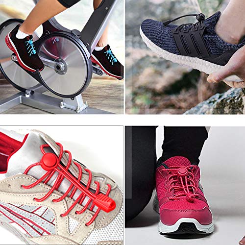 UPINS 10 Pairs Elastic Shoe Lace No Tie Adjustable Tieless Rubber Shoe Lace