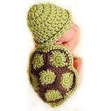 KTMORE Newborn Boy Girl Crochet Knitted Tortoise Baby Outfits Costume Set