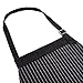 KINGO HOME 2 Pack Adjustable Extra Long Ties Chef Cooking Apron with Pockets Kitchen Bib Apron, Black/White Pinstripe (32 x 27 Inches)