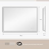 Dripex Bluetooth LED Bathroom Mirror 500x700mm Anti-fog Shaver Socket view 8