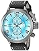 Invicta Men's 'Corduba' Quartz Stainless Steel and Leather Casual Watch, Color:Black (Model: 23683)