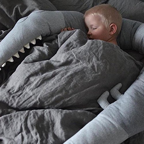 Crib Bumper, Creative Crocodile Plush Pillows Crib Bumper Pads Baby Crib Liner Cartoon Animal Shape Pillows Bed Rails Children Cradle Newborn Gifts Kids Pillow Cushion Pillow Toys - Thumbnail 5