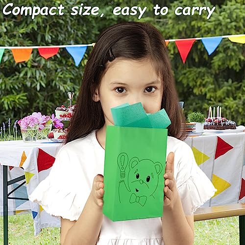 JOHOUSE 58PCS Paper Gift Bags, Colorful Treat Bags Bulk Candy Color Goodie Bags for Kids Party Favor Bags for Birthdays Baby Showers Crafts Wedding 9 Colors