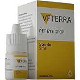 Veterra Pet Eye Drops | Pet Eye Health Formula - Treats & Prevents Eye Diseases in Dogs & Cats (Conjunctivitis, Tear Duct Obstruction, Corneal Ulcers) - Soothing Relief for Irritated Eyes 5 ml