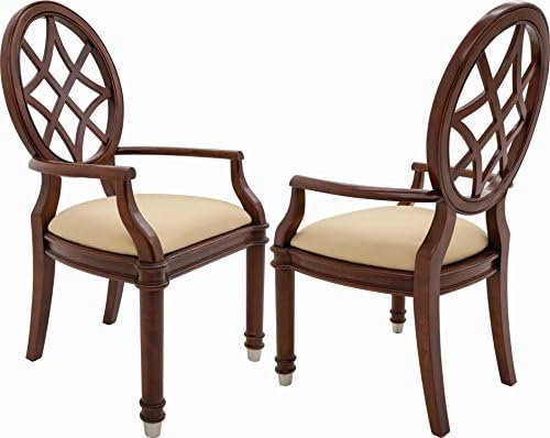 Shermag Oxford Upholstered Seat Armchair, Vintage Cherry/Transitional Beige