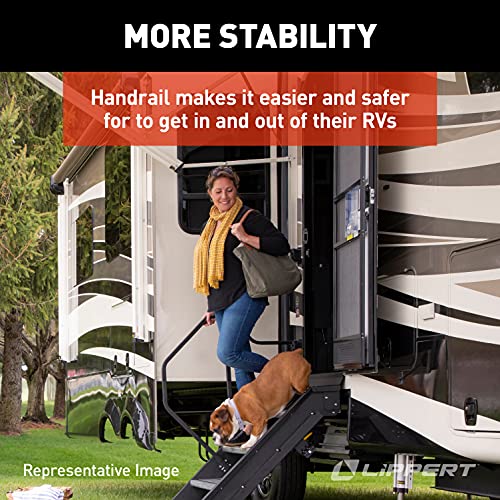 Lippert Solid Step Entry Assist Handrail for 5th Wheel RVs, Travel
