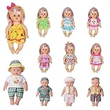 JING SHOW BUSINESS Pack of 12 Fit for 12 Inches Alive Baby Doll Dresses Clothes for Girls Realistic American Doll with Hair Band Shoes