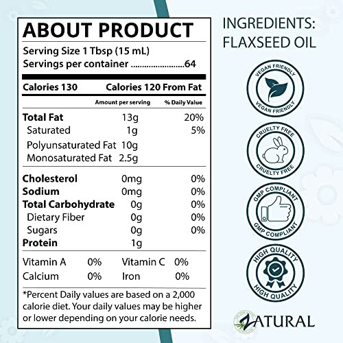 Zatural Flaxseed Oil 100 Pure Flax Seed Oil 0 Additives 0