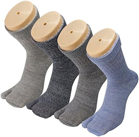 HONOW Tabi Socks, Split Toe Flip Flop Socks High Crew for Men and Women Cotton Pack of 4