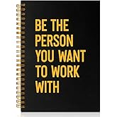 PUVOXHO Be The Person You Want to Work With 160 Blank Pages Spiral Notebook, Motivational Quotes Journal, Mental Health Awareness Gifts for Women Men Boss Leader Supervisor Mentor Coworker Friend BFF