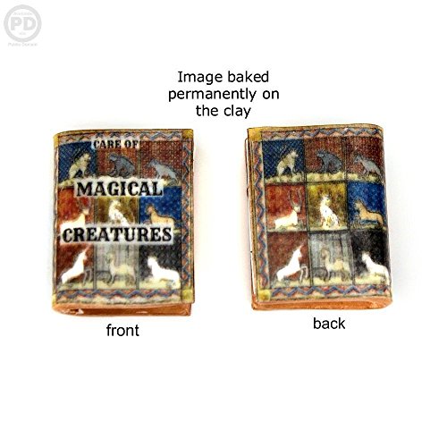 CARE OF MAGICAL CREATURES School of Magic Clay Mini Book HYPOALLERGENIC Earrings by Book Beads - Thumbnail 2
